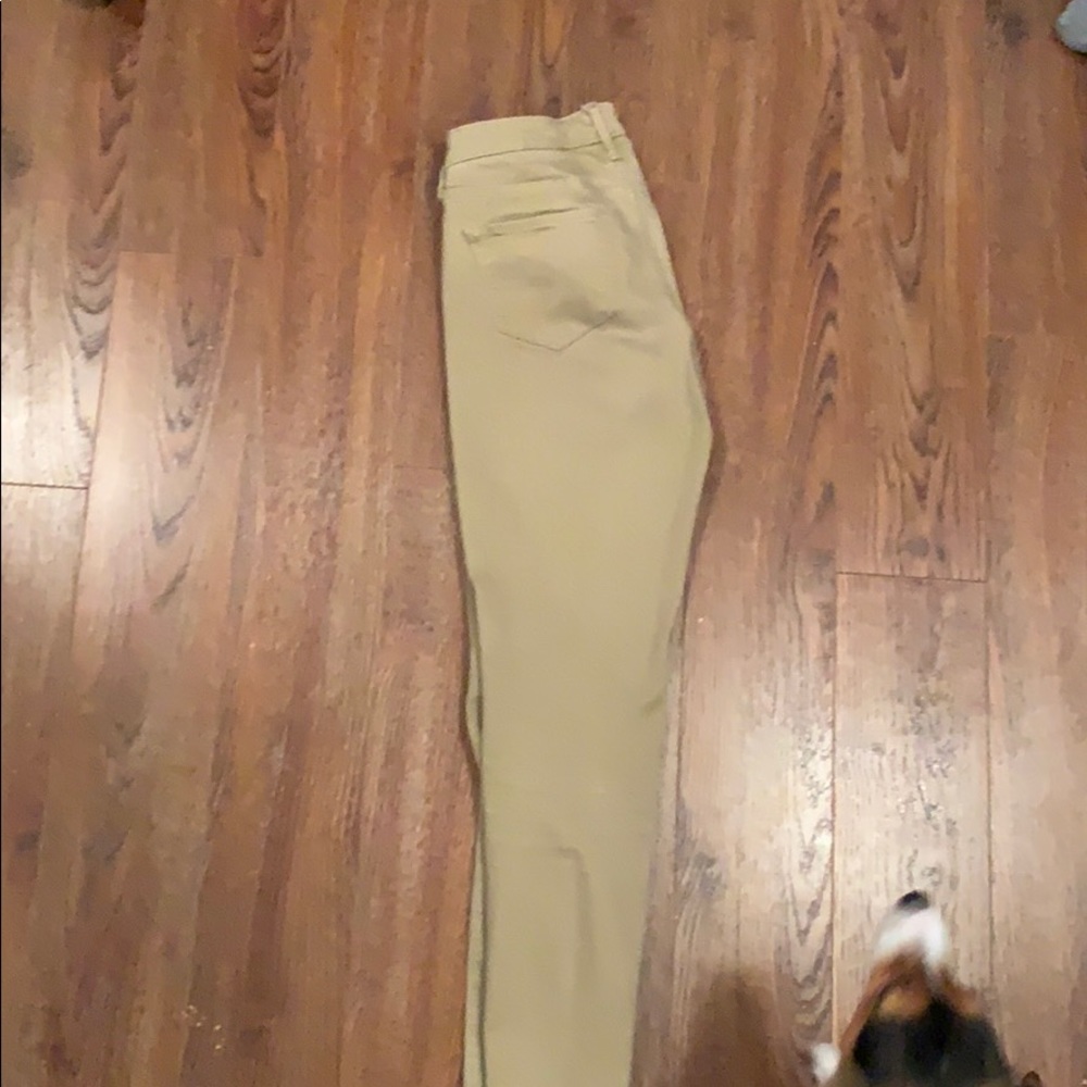Khaki soft denim pants